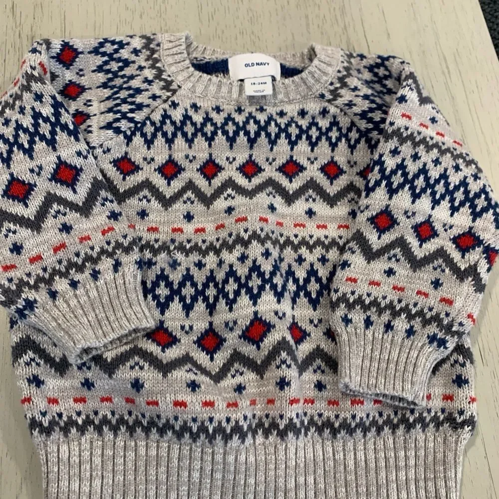 The Children's Place Boys Blue Jeans and Old Navy/ Carter’s Sweater